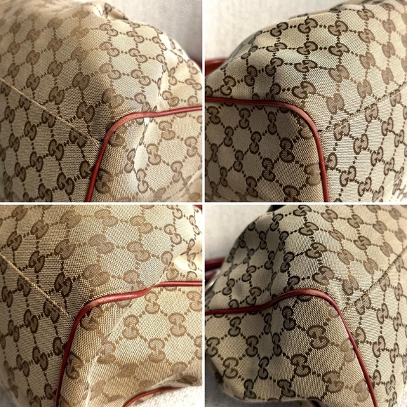 Gucci authentic Sukey bag brown monogram canvas with brick red leather handles - Picture 12 of 16